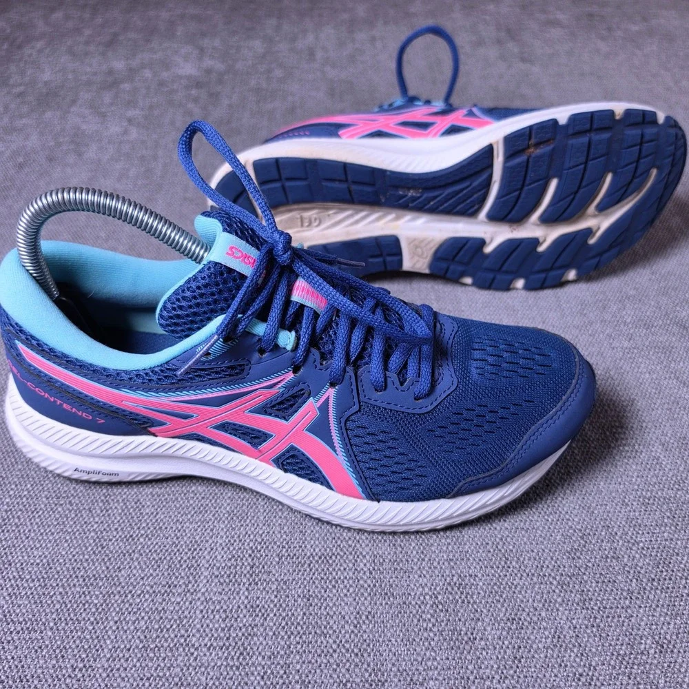 Asics Gel-Contend 7 Women 9 Blue Pink 1012B228 Running Shoes